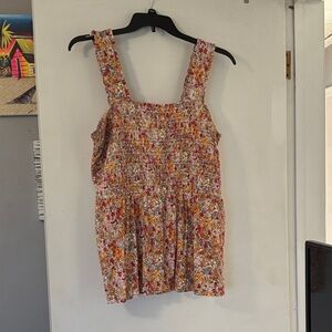Maurices Multicolor Floral Smocked Tank Top